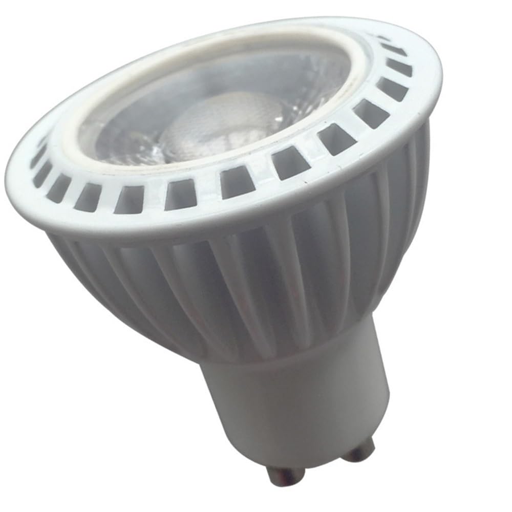 YSJX luces de amplio voltaje, Paquete de 12, lámpara LED con chip COB, 5 W, CA 220 V, GU10, luz LED COB con atenuación, Bombillas para el hogar(Cold white)