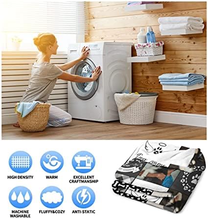 Miniatura 6 de D-Story Manta personalizada hecha en Estados Unidos, manta de condolencia por pérdida de mascotas para mascotas, regalo conmemorativo de recuerdo de