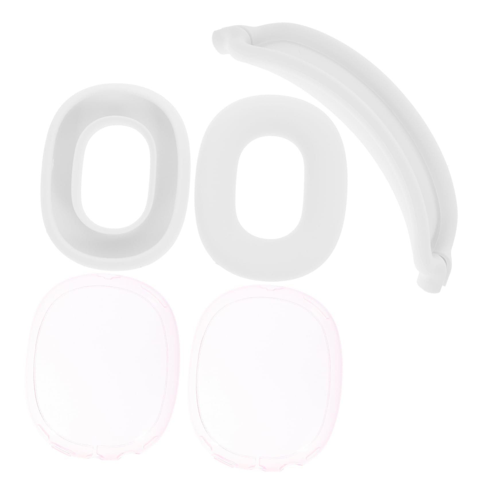 HOMSFOU 5juegos Almohadillas De Repuesto para Auriculares Cubierta De Diadema y Almohadillas De Oído Materiales PE Color Transparente Seguro y Confortable