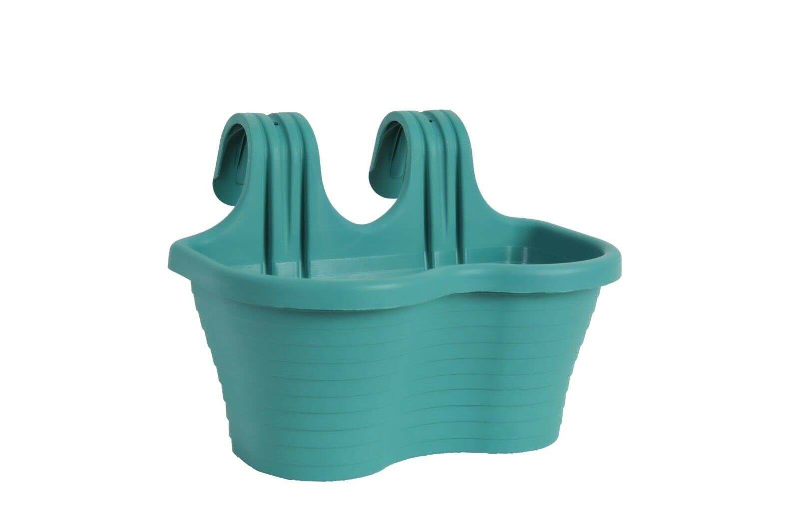 Tamersgifts Green Easy Hang Garden Hanging Plant Pots Flower Pots Trough Garden Fence Balcony Railing Flower Pot (, Medium)
