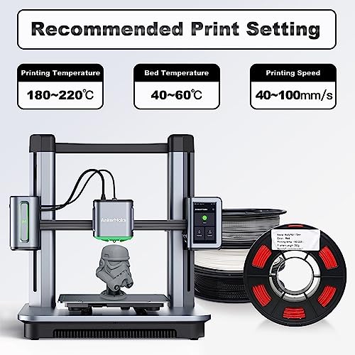 Image of YOUSU PLA Plus (PLA+) Filament 1.75mm Bundle 4x250g, 4 Pack 1 KG Sample 3D Printer Filament, 3D Printing Multi Pack Filament Dimensional Accuracy + /- 0.02mm(2.2lbs),Black /White /Grey /Red