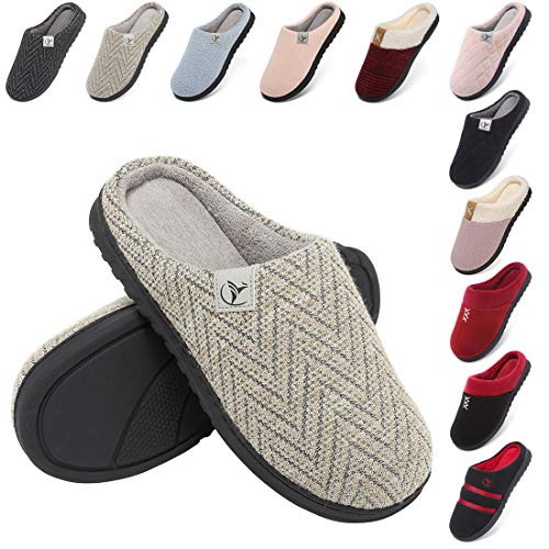 incarpo Zapatillas Casa Mujer Lana de Coral Zapatillas de Estar por Casa Antideslizante Pantuflas de Interior y Exterior Cálido y Confortable Zapatillas-Beige-38/39 EU