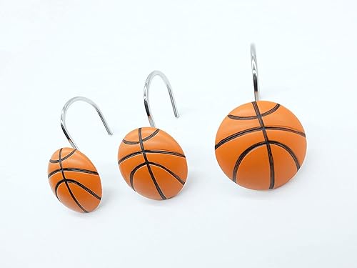 Miniatura 5 de Doupoo Home - Juego de 12 ganchos decorativos para cortina de ducha (baloncesto)