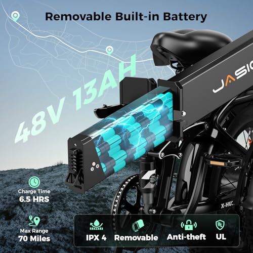 Image of Jasion X Hunter /PRO Electric Bike for Adults,1800W /1400W Peak 20''Fat Tire Foldable Ebike,Folding E Bike Up to 80 /70 Miles Range,720 /624WH Removable Battery,30 MPH E Bike,Certified by UL2849