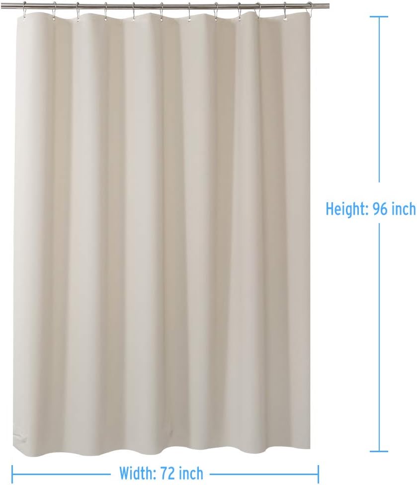 AmazerBath Plastic Shower Curtain, 72 x 72 Inches Grey EVA 8G Thick Bathroom Shower Curtains with Heavy Duty Clear Stones and Grommet Holes : Home & Kitchen