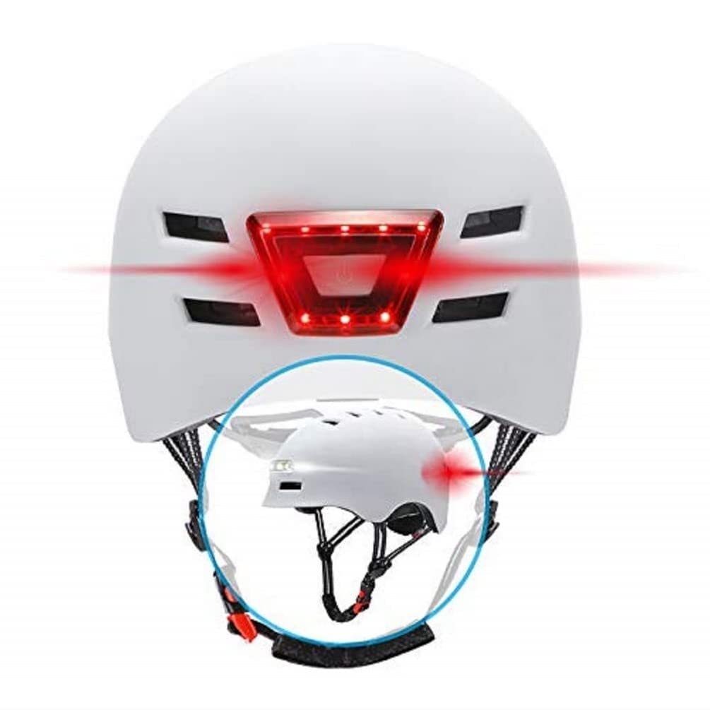 BEEPER - Casco de Bicicleta, Scooter con Luces Delanteras y traseras integradas ME135