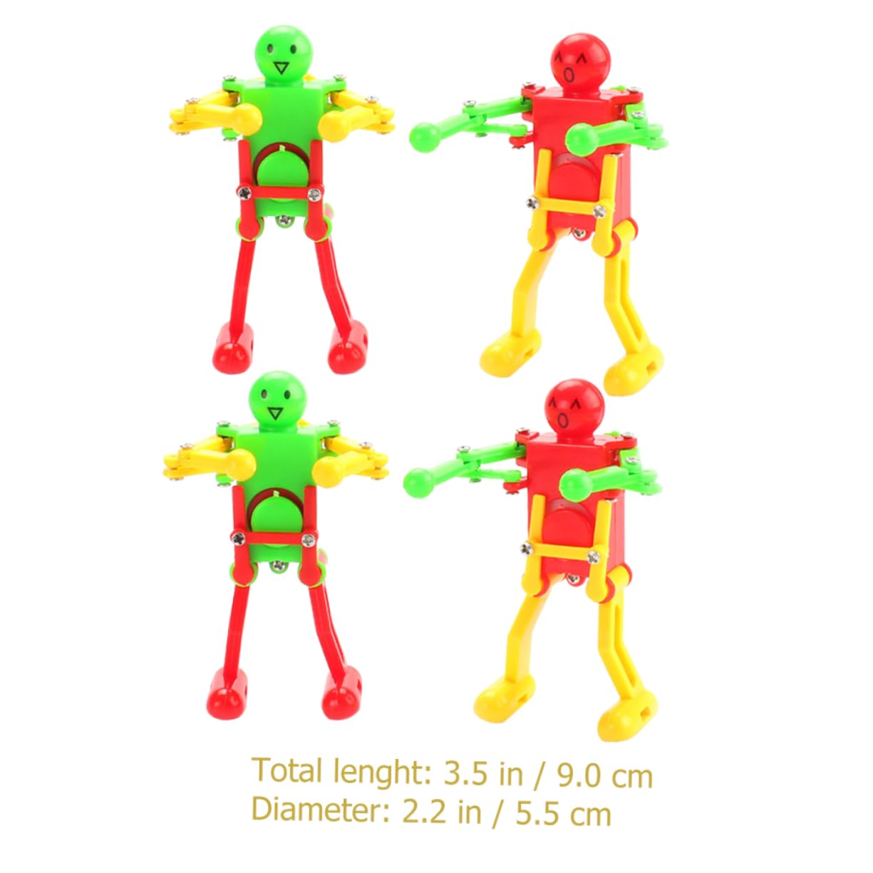SUPVOX Clockwork Dancing Robot Toys 4 Pack Windup Toys for Boys and Girls Develop Motor Skills No Battery Required Fun for Occasion Random