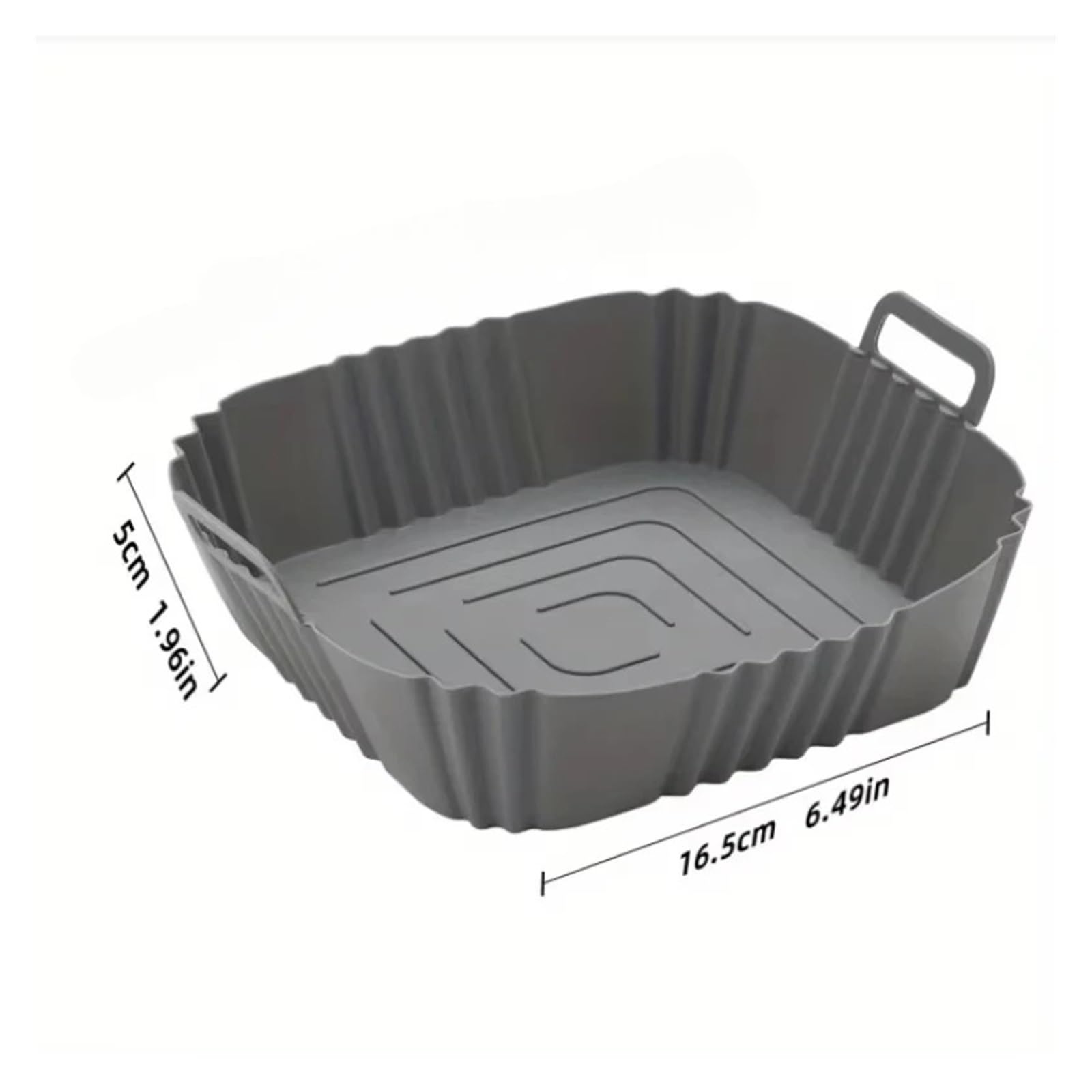 1 pieza de silicona 16 cm, compatible con freidora aire, horno, bandeja for hornear pizza, pollo frito, cesta, forro reutilizable, accesorio(Black)