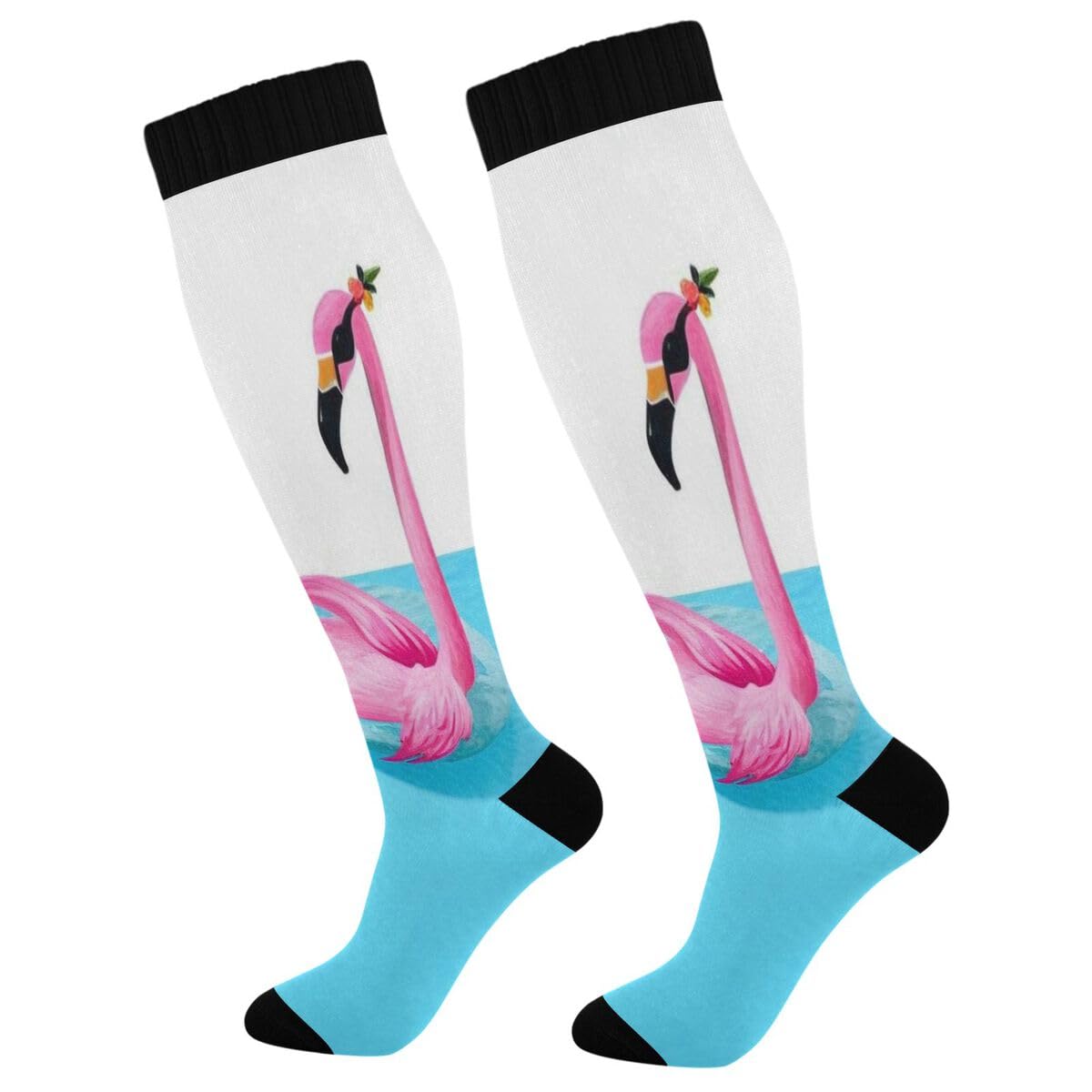 Kigai Christmas Gnomes Compression Socks Women Men Knee High Stockings for Sports,Running,Travel 1Pair