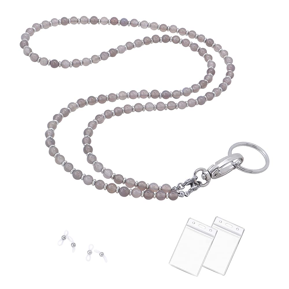 Lanyard for Women, Beaded Lanyards for ID Badges Holder Teacher Lanyard Holder Keychain Necklace Strap for Women Girls