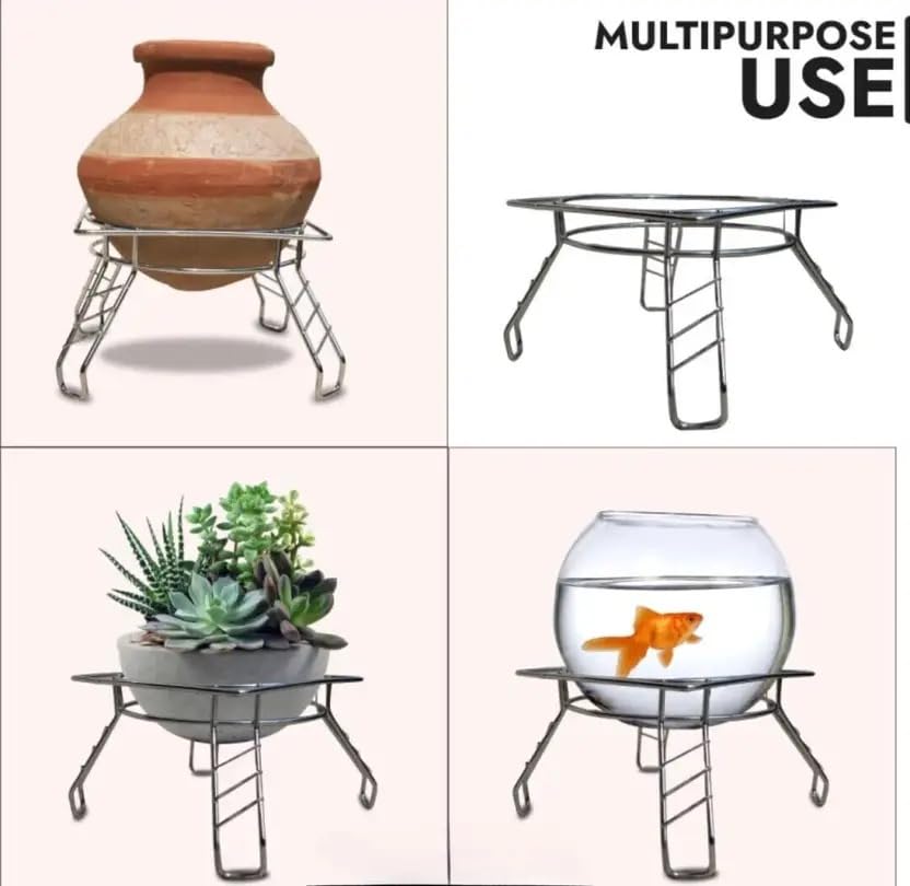 Image of FineArtsMatka Stand Y Fine Trivet Stand Stainless Steel Heat Resistant Trivet for Kitchen Multi-Purpose Heavy Duty Hot Pot & Pan Mat Hot Utensil Stand.