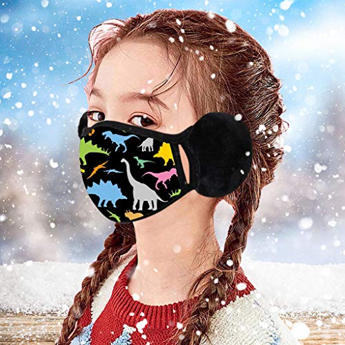 image for Feternal Kids Winter Face Bandanas Cute Reusable & Washable Fleece Win