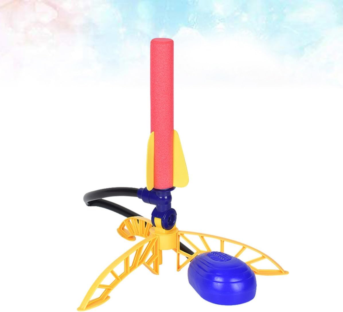 Vaguelly Pneumatic Space Rocket Launcher with Adjustable Launching Angle and Stable Blast, Eva Material, Includes Three Rockets, for Outdoor Playing and Local Park Picnic