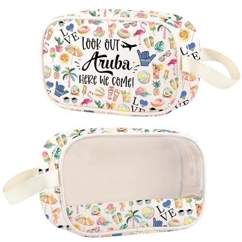JNIAP Aruba Makeup Bag Aruba Trip Gifts Aruba Vocation Gifts Aruba Travel Bag Aruba Souvenir Aruba Toiletry Bag (Out Aruba cmb)