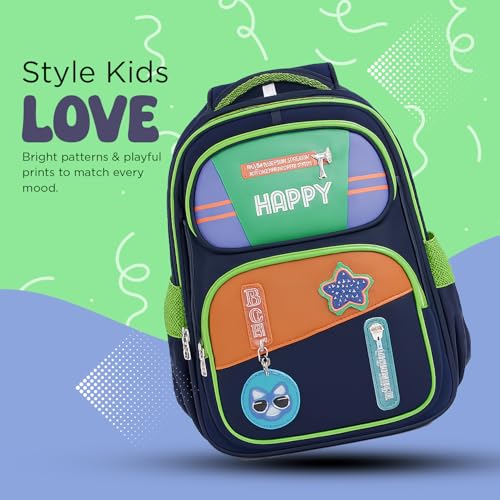 Image of School Bag for Kids Boys & Girls 5-10 Years - Cute Cartoon Dinosaur Backpack Large Capacity Waterproof School Bag with Bottle Pocket Multi-Compartment Lightweight Bag for Nursery & Primary
