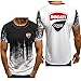 Herren-Sweatshirt Poloshirt Farbverlauf Kurzarm-T-Shirts – 3D Ducati Lässige Golfhemden Arbeitssport Bequemes Schweißabsorptions-T-Shirt – Hochwertiges Modal-Baumwollgewebe,Weiß,L