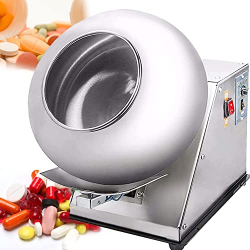 EAGLEG Small Size Sugar Coating Machine Candy Coater Machine Chocolate Polishing Machine Coater Sugar Ball Coating Drying Machine for Pharmaceutical and Food Industries,220V