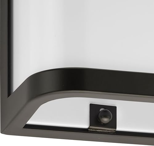 Miniatura 10 de Progress Lighting Valera LED Collection - Farol acrílico blanco mate con pantalla moderna para exteriores, pequeña pared, luz de bronce