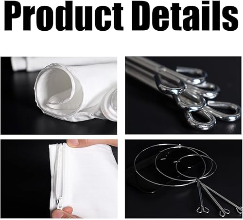 Miniatura 4 de 3 bolsas de colador de malla ultrafina, colador de malla fina con asa, colador de estopilla reutilizable para café, leche de nueces, mantequilla,