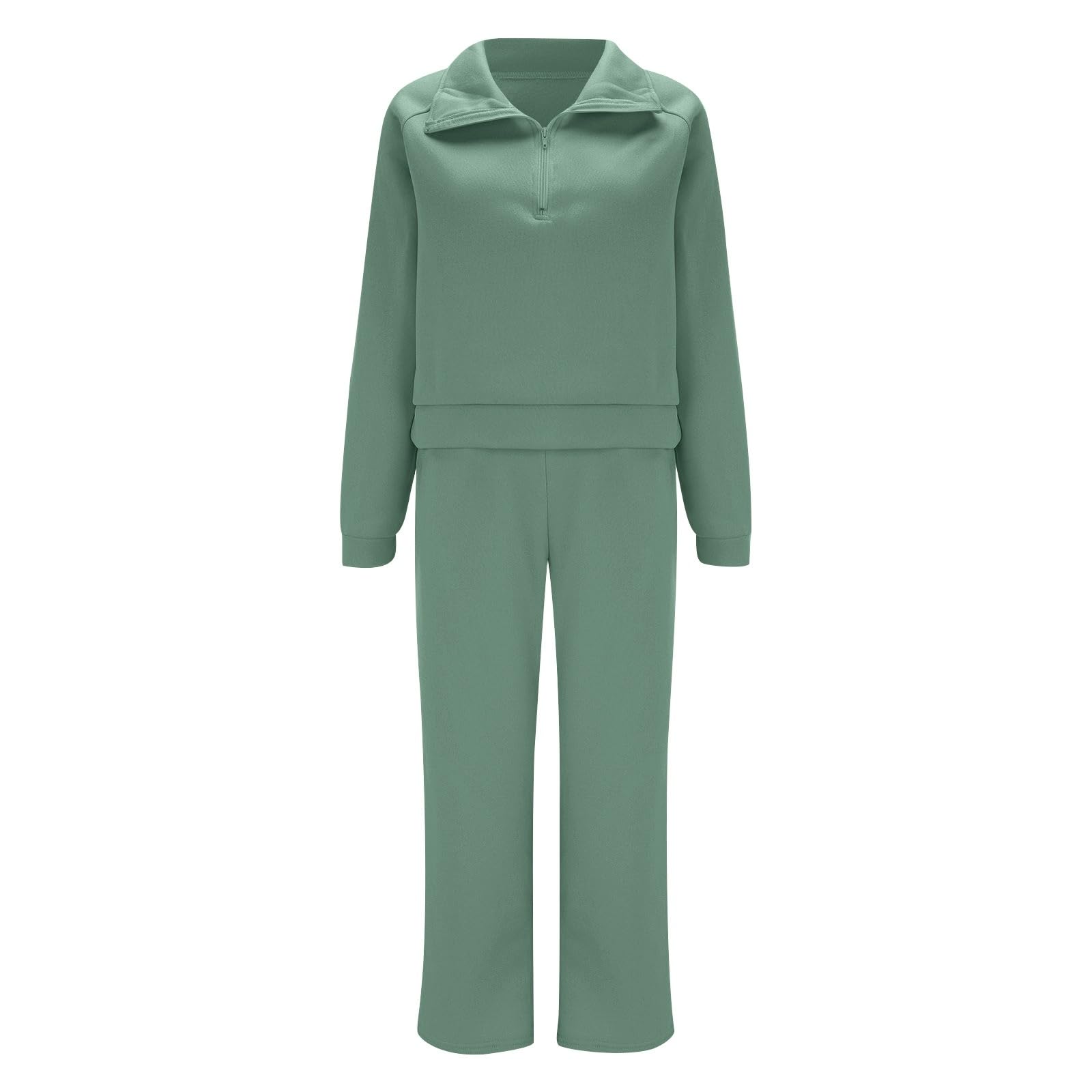 Ensemble de jogging en velours pour femme - 2 pièces - Couleur unie - Élégant - Manches longues - Loungewear - 2 pièces - Survêtement de jogging