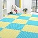 LXTIN Tapis d'exercice en Mousse Carreaux colorés Puzzle à emboîtement Eva Floor pour Enfants Toddler Infant Kids Baby Room & Yard, Protection & Organisation, Fun & Exercise