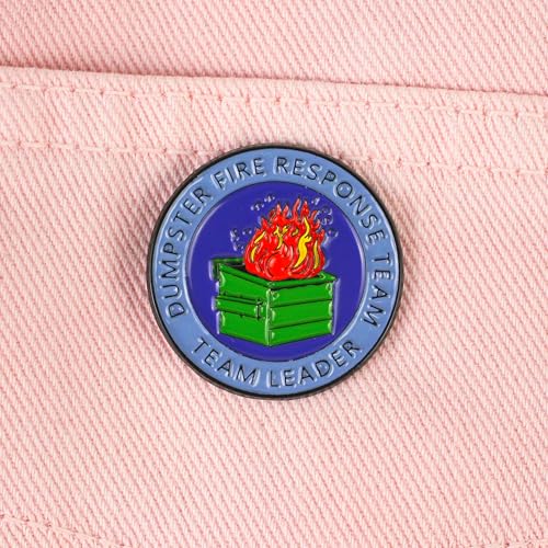 Dumpster Fire Response Team Trash Fire Sarcastic Brooch Pin, Office Humor Enamel Pin, Funny Gift For Team Leader Boss Coworker, Chaos Coordinator Lapel Badge, Sarcasm Brooches, Funny Work Decorative Jewelry Accessories3