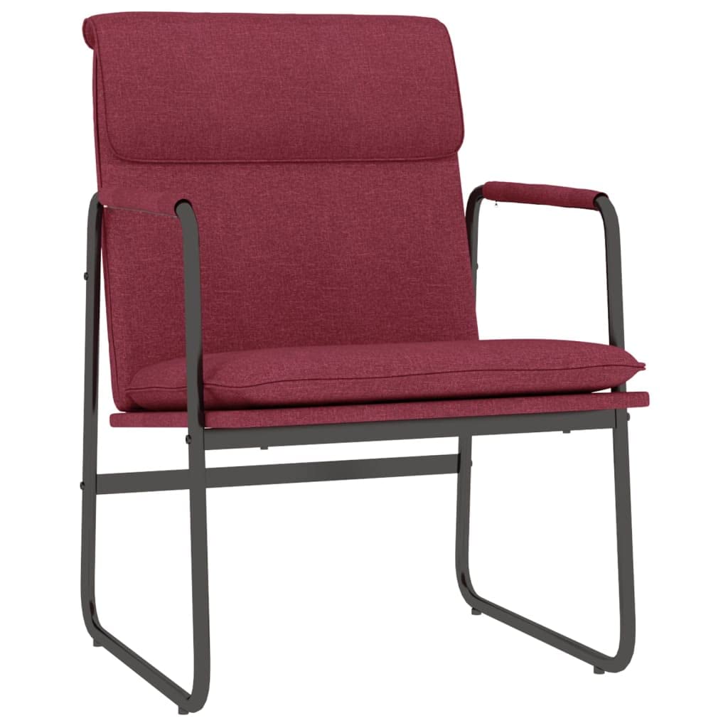 Poltrona Lounge da Salotto Imbottita Rosso Vino 55x64x80 cm