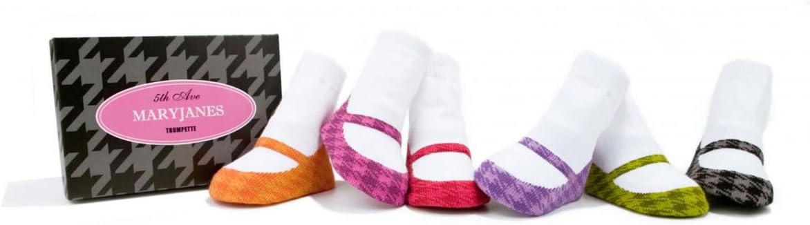 6 Pairs of 5TH Ave. Mary Jane Socks by Trumpette - Multi-colored - 0-12 Months