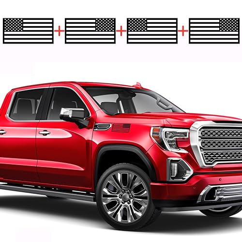 American Flag Magnets for Cars - Trucks Jeeps Mailboxes - 3.7 x 7.4 inch Set of 4 Black Flags - Veteran Made in USA - 50 Stars / 13 Stripes - CNC Cut Out - Durable USA Magnetic Sheet