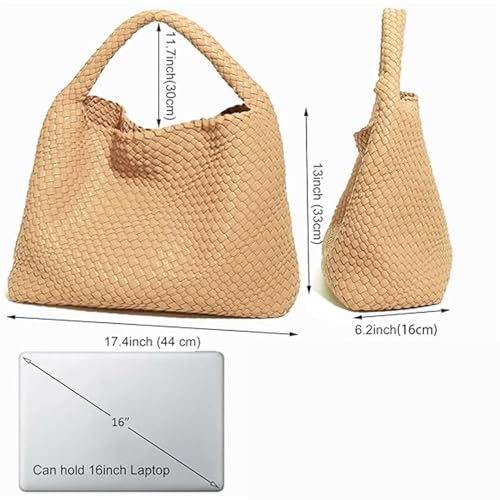Image of Geelyda Woven Tote Bag for Women with Purse, Fashion Shoulder Hobo Underarm Bags, Large Woven Handmade Work Commuter Day Bags