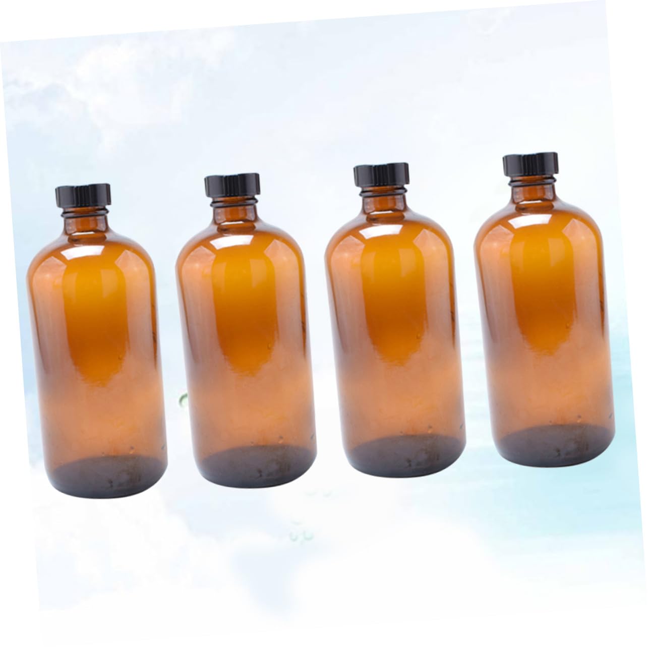 VALICLUD 4 Stück Braunglasflaschen 230ml Runde Glasflaschen mit Bakelitdeckel Wiederbefüllbare Glasbehälter für Reise und Medizin Cabinet