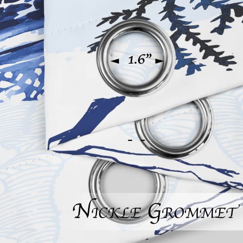 Nautical Coastal Curtains Decorative Beach Ocean Sea Turtle Coral 50% Light Blocking Sea Darkening Grommet Curtain For Villa Living Room, Bedroom Navy Blue and White 2 Panels Set, 52x84 Inches - Image 7