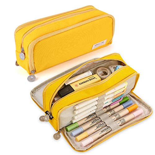Image of iSuperb Large Pencil Case 3 Compartments Pencil Pouch Big Capacity Pencil Bag for Kids Teen Girls Boys Student School Supplies Oxford Organizer Pen Bag Cosmetic Makeup Pouch