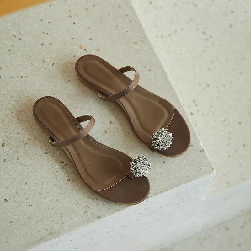 Women's summer open-toe slip-on flat sandals - fashionable and casual, anti-slip, suitable for outdoor, beach and daily use.2