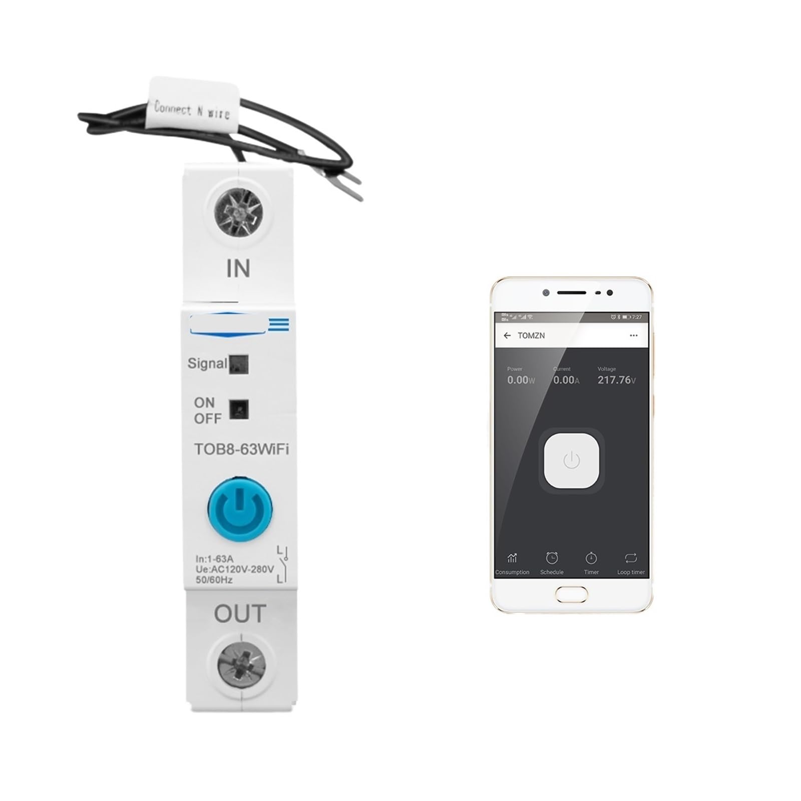 1pcs 63A Smart Energy Meter Single Phase WIFI Kw Hour Measurement Monitoring Smart Home Circuit Breaker Relay Timer TOMZN-image-19