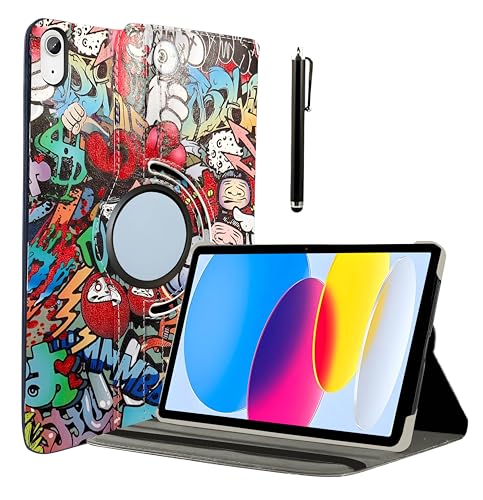 Image of ProElite Cover for Apple iPad (A16) 11th /10th Gen (2025 /2022) Case Cover, 360 Rotatable Smart Flip Case Cover for Apple iPad 11th /10th Generation 2025 /2022 with Stylus Pen, Hippy