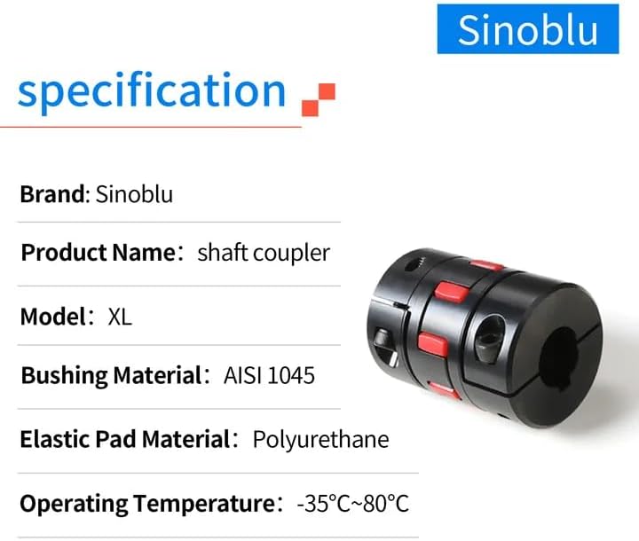Miniatura 2 de D54 L78 Bore 0.984-0.984 in 45 acoplamiento elástico flexible de acero XL2 acoplamiento de mandíbula con araña elastomérica para equipos medianos y