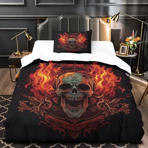 Housse de couette crâne lit simple pour une chambre d'ado moderne