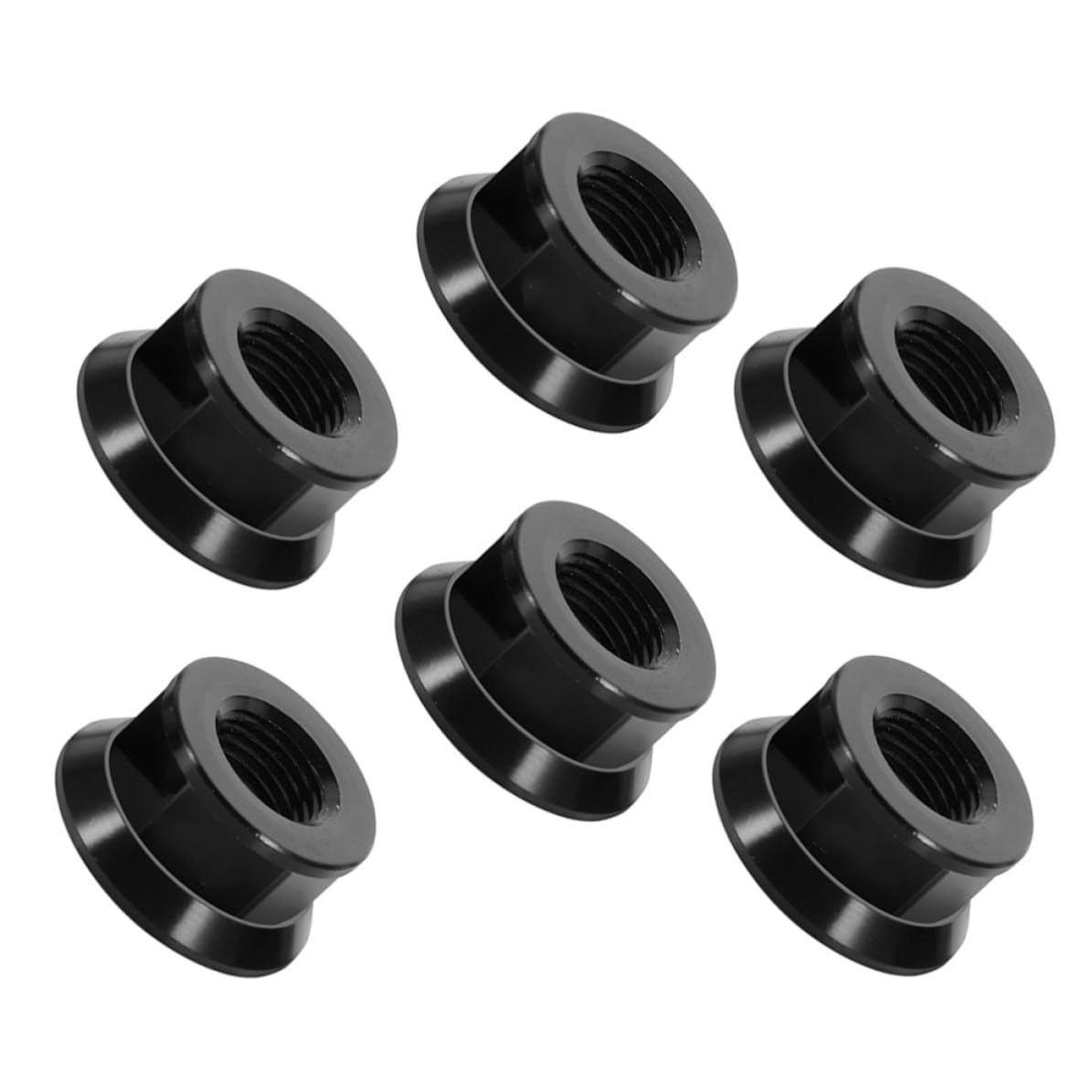 Operitacx 12 Piezas Aleación de Aluminio Tuerca de Buje de Bicicleta Negro
