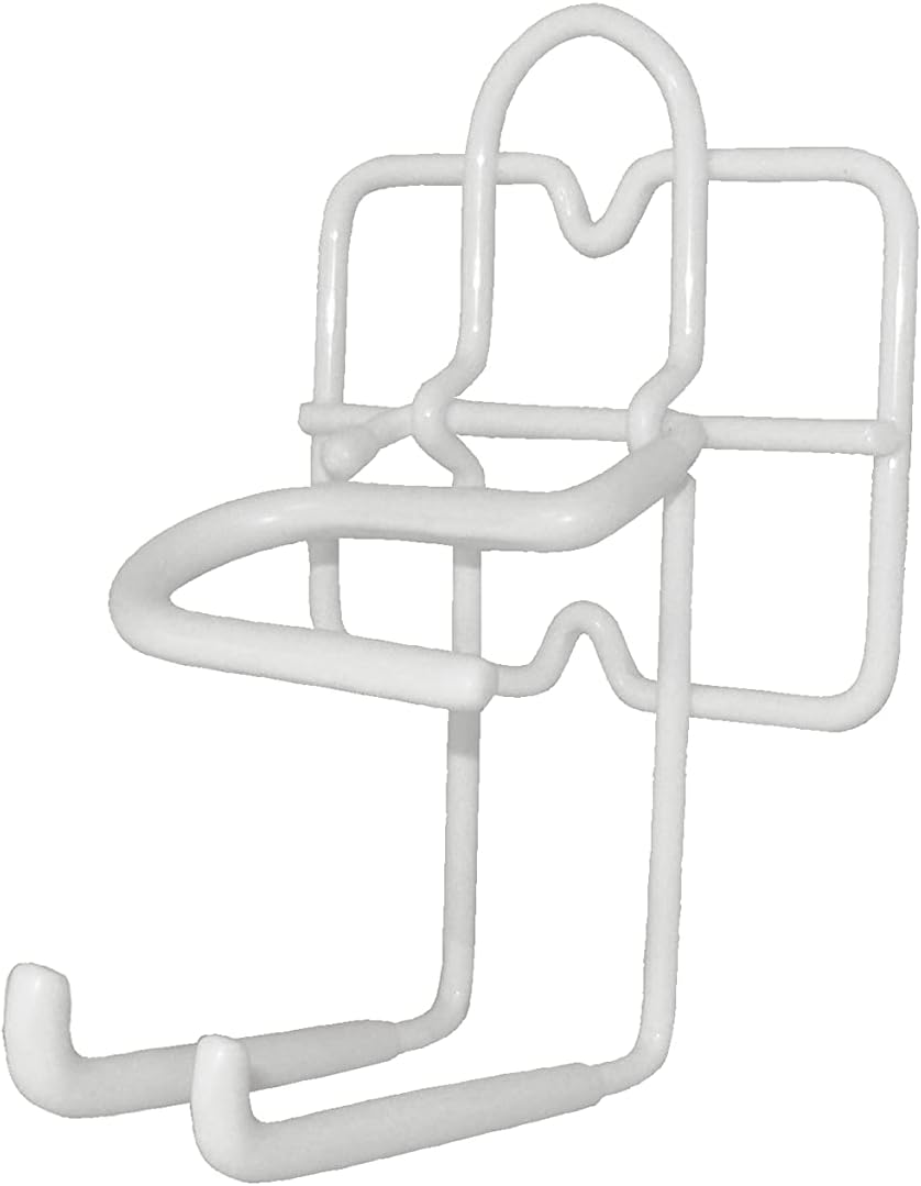 ClosetMaid 3462 Broom & Mop Holder for Wall or Door Mount, Durable White Metal Steel