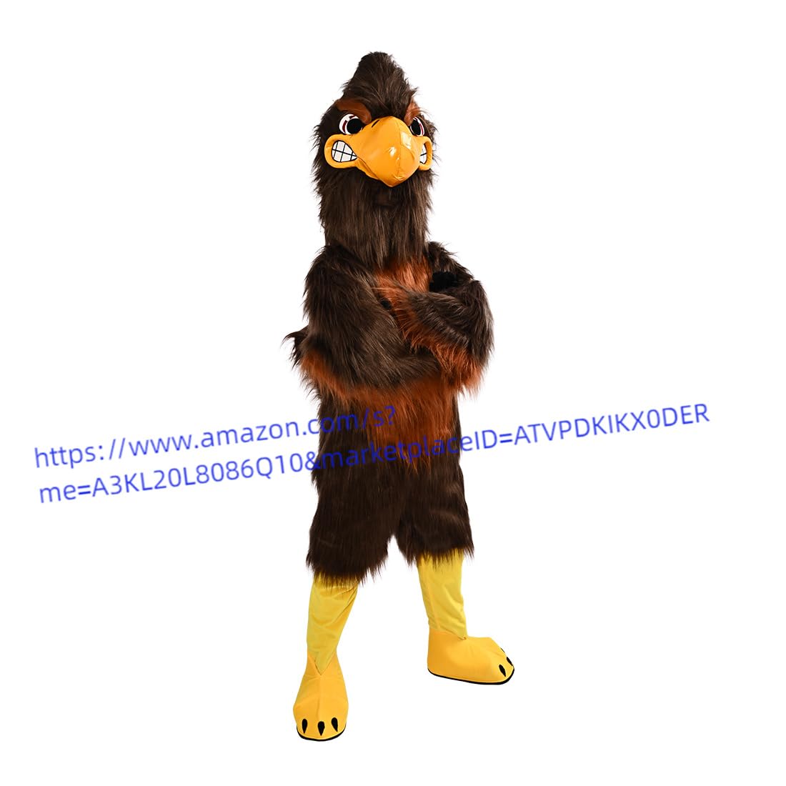 Brown Eagle Hawk Mascot Costume Marketing Planning Cartoon