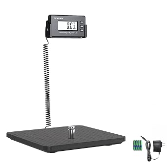 Shipping Scales 440lbs x1oz Highly Accurate Postal Scales Ultrathin ABS Large Platform,Superlight Mail Scales for Shipping Packages,Small Business,Luggage Scale Battery and Adapter
