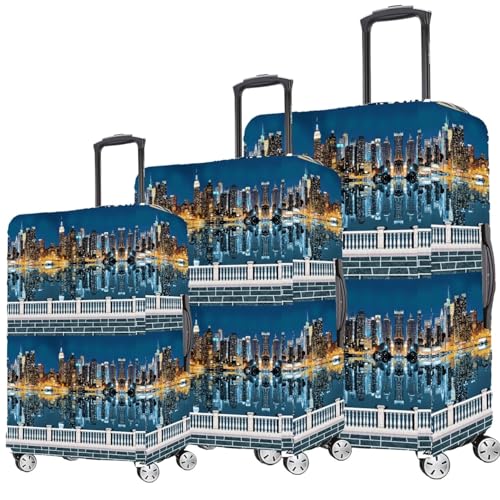 Image of Printed Luggage Cover for Traveling Bag & Suitcase - Stretchable & Scratchproof Trolley Protector with Velcro Lock & Lightweight Washable Material(Suitcase Bag Not Included, Only Cover in Product)
