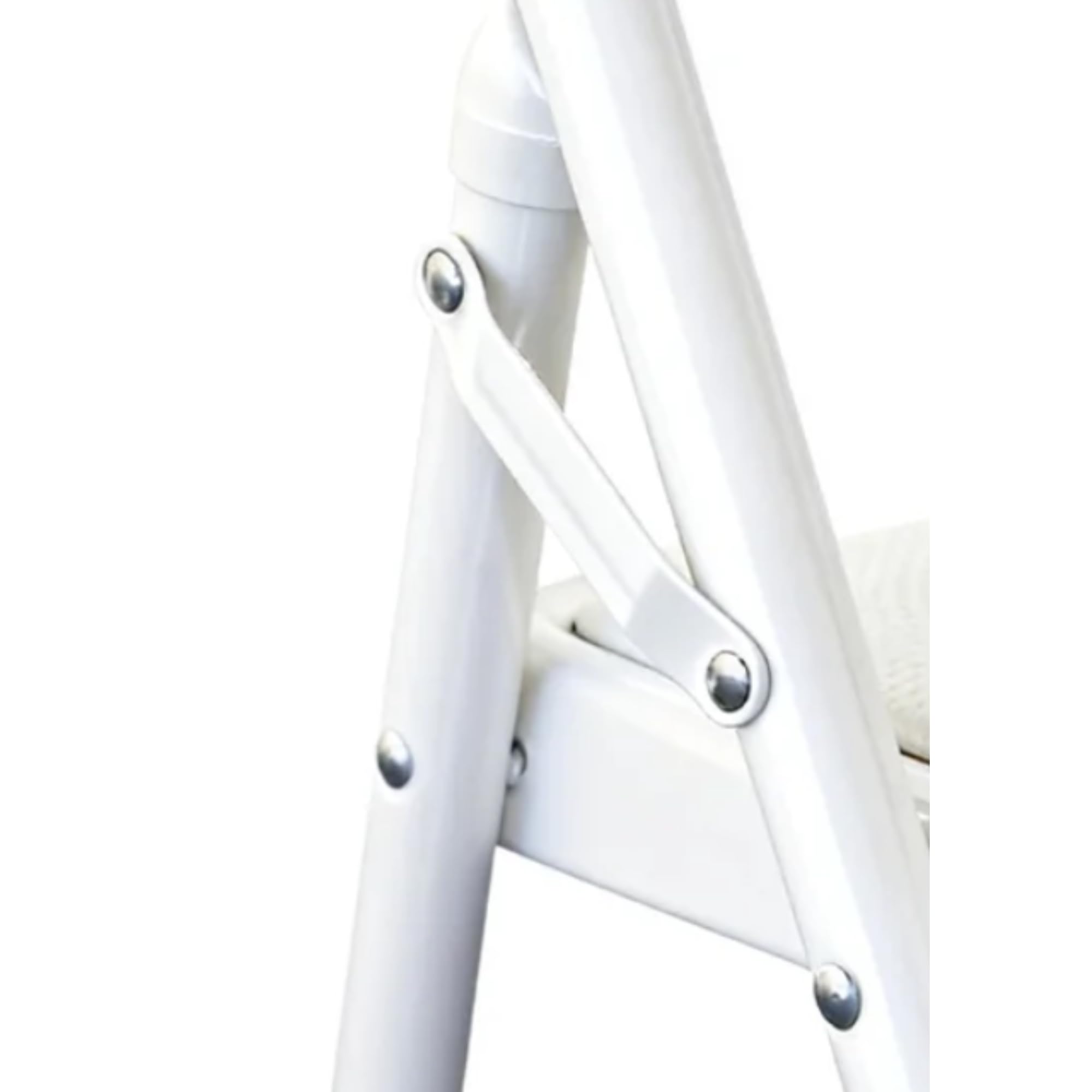 Pack 2 Sillas Blancas Plegables Premium con Asiento y Respaldo Acolchado en Polipiel PU - Estructura Metálica Reforzada para Eventos, Oficina y Hogar - Diseño Ergonómico y Cómodo (78x45x45 cm)