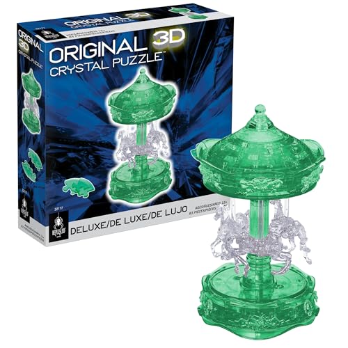 BePuzzled Green Carousel Deluxe Original 3D Crystal...
