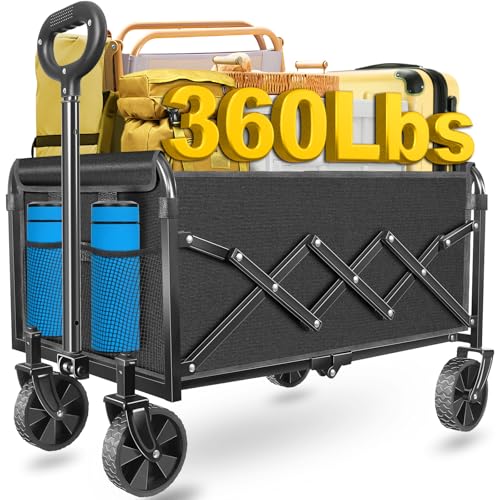 Wagons Carts Foldable, Collapsible Wagon with...