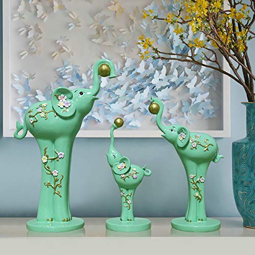 Statue éléphant déco créative en résine mignonnes figurines famille couple - 3