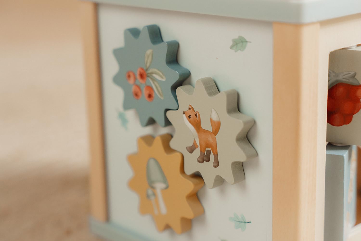 Little Dutch 7231 FSC Holz Aktivitäten-Würfel Motorikschleife - Forest Friends blau