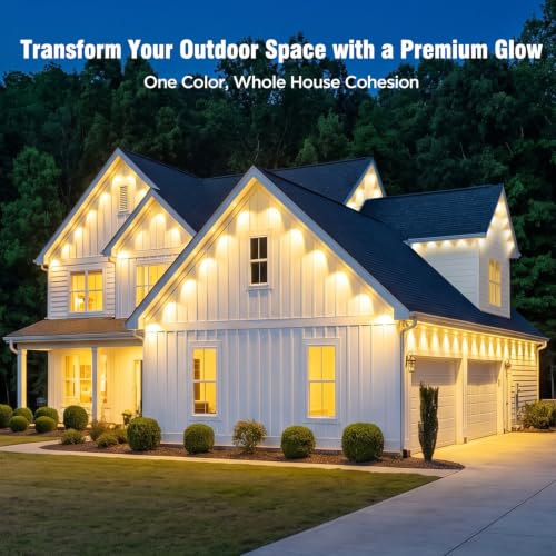 200FT RGB Permanent Outdoor Eaves Lights with App Remote, IP67 LED Bulbs use - image 2