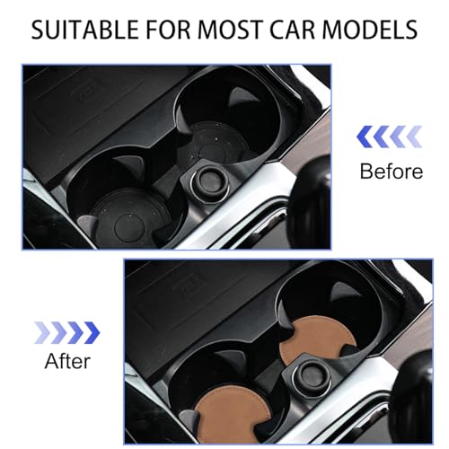 Portavasos para auto, 2 unidades, antideslizante, marrón miniatura 6